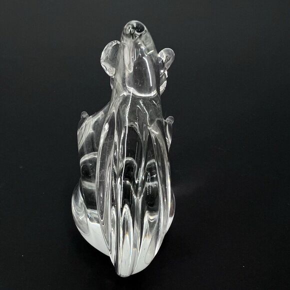 Vintage 1975 Clear Art Glass Crystal Glass Squirrel Figurine Paperweight - Picture 5 of 8